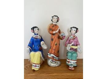 Three Geisha Girl Figures