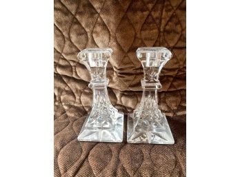Pair Of Waterford Lismore Candle Sticks