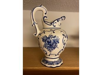Blue And White Pitcher Vase