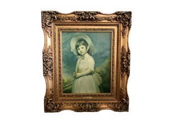 'Miss Willoughby' In Stunning Gold Gilt Style Vintage Frame
