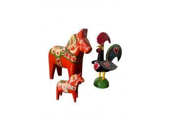 Large Sweden Red Horse, Small Sweden Red Horse, Rooster