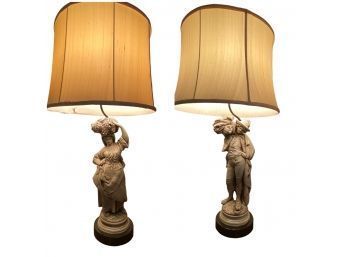 Man & Woman Figural Couple Lamps
