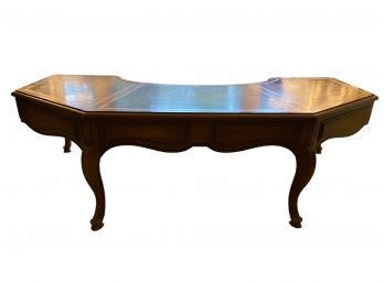 Crescent Shaped Leather Top Cocktail/Coffee Table