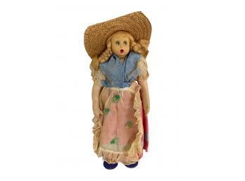 Blonde Braided Doll With Big Hat