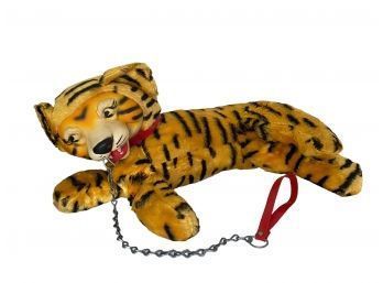 Vintage Rubber Faced Tiger With Leash