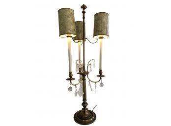 Stiffel Brass & Crystal Bouillotte Lamps
