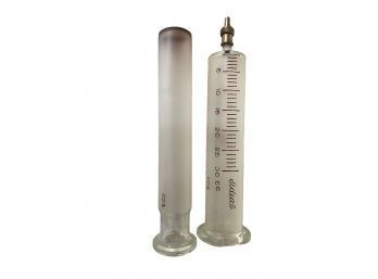 Vintage Medical Lot, Glass Syringe Ideal,