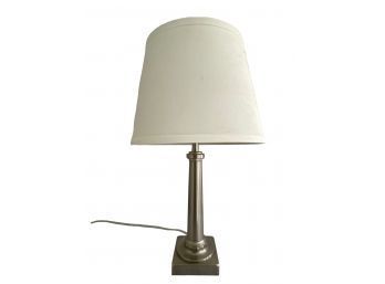 Silver Lamp With Oval Shade