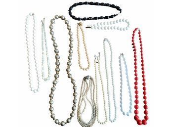 Vintage Pearls & Beads Costume Jewlery Lot