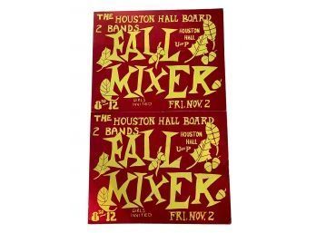 2 Fall Mixer Posters, Girls Invited! Huston Hall Board.