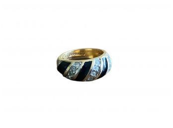 Black, Gold & Diamond 10K Ring