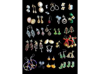 Lot Of 45 Pair Of Theme And Costume Earrings