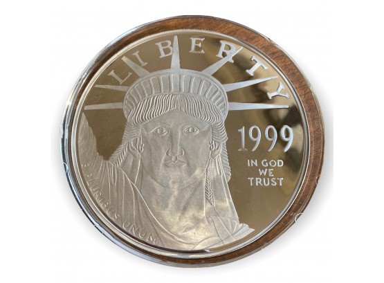 The Washington Mint 1999 Giant Quarter Pound Eagle Platinum Layered .999 Fine Silver 4oz