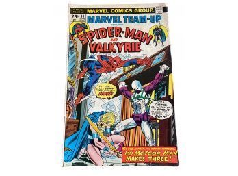 Marvel Comic Book: Marvel Team Up, Spider Man And Valkyrie, 1975, 34