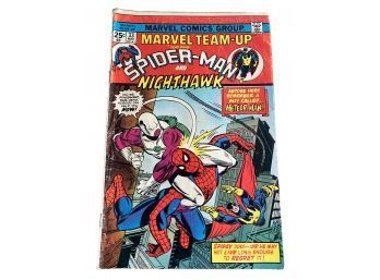 Marvel Comic Book: Marvel Team Up, Spiderman And Night Hawk, 1975, #33