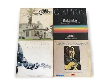 Eviction Clapton: 7 Vinyl Record Album Lot: Behind The Sun, Guitar Boogie, Back Trakin, History Of, Slowhand,
