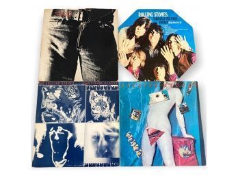 Rolling Stones:4 Vinyl Record Album Lot: Undercover, Emotional Rescue, Through The Past Darkly, Sticky Fingers