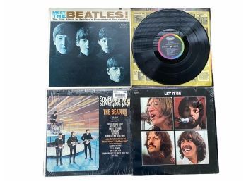 The Beatles, Ringo, Lennon, McCartney, George Harrison Vinyl Record Album Lot. With POSTER And Inserts: