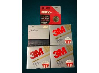 Disketts: 3M - 3 New Unopened Boxes, Scotch - 7 Discs, Maxell - 3 Discs