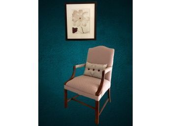 3 Pc. Lot Includes Immaculate Chair, Coordinating Pillow & Framed Art