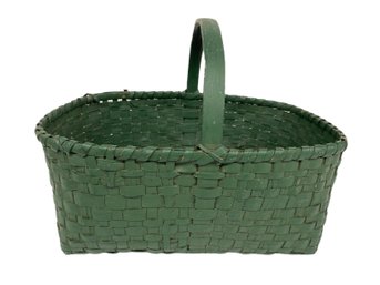 Green Gathering Basket With Handle 11x16