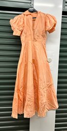 Vintage Peach Colored Dress Including Pair Of Shoes