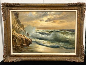 Oil On Canvas Seascape Signed Guido Odierna -24x36