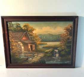 Mill Oil Painting Signed Ragan. - 40x29 - East Durham NC