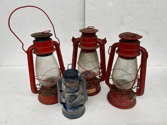 Lot Of Four Kerosene Lanterns