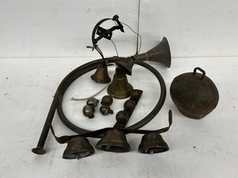 Lot Of Bells And A Brass Horn