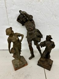Three Bronze Style Figures