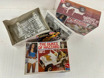 Two Dukes Of Hazzard Daisys Jeep Model Kit  - One In Original Shrink Wrap Other Box Is Opened But Not Used
