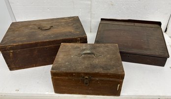 Two Early Boxes With A Small Writing Desk