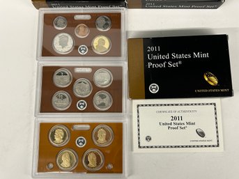 Nine (9) 2011  U.S. Mint Proof Sets
