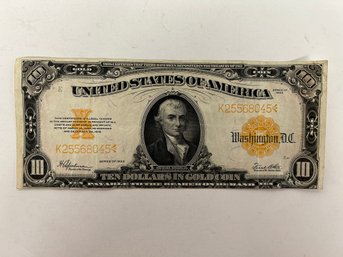 One (1) 1922 Ten Dollar Gold Certificate