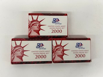 Three (3) 2000 U.S. Mint Silver Proof Sets