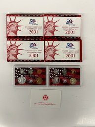 Four (4)  2001 U.S. Mint Silver Proof Sets