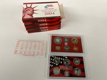 Five (5)  2004 U.S. Mint Silver Proof Sets