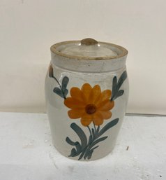Decorated Stoneware Cookie Jar