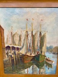 Gloucester Painting Signed Maurice K Burns 24x29