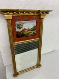 19th Century Reverse Painted Mirror 13x20