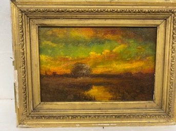 Oil On Canvas Marsh Scene. - 6x8.5