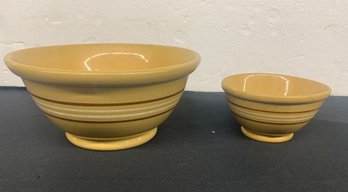 Two Yellow Ware Bowls 9inch And 5inch