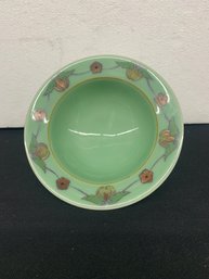 Small Decorated Green Porcelain Bowl
