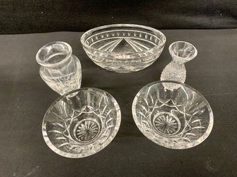 Five Pcs Of Waterford - One Bowl Has Rim Chip