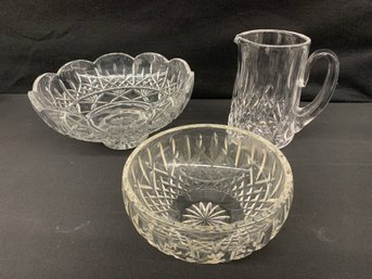 Waterford Pitcher And 2 Bowls