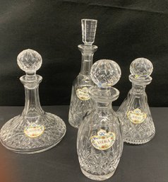 Four Waterford Decanters With Coalport Tags
