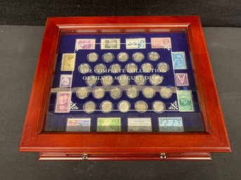 The Complete Collection Of Silver Mercury Dimes In Display Case