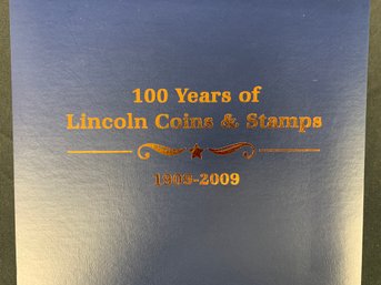 100 Years Of Lincoln Coins And Stamps In Binder 1909-2009