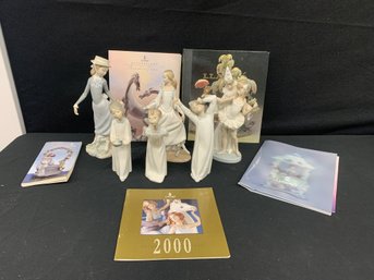 Lot Of As Is Lladro Figurines And Reference Books
